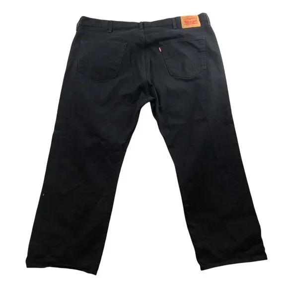 Levi's Men Jeans Size 46x29 501 Original Fit Straight Black Denim Classic Casual - Picture 2 of 12